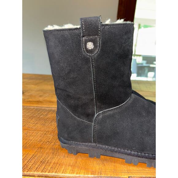 Womens Tommy Bahama Black Fuzzy Winter Fashion Nice Tread Boots Size 8 - Picture 3 of 12